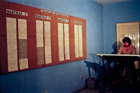 1980 Tablero de programación. En aquél entonces no  había computadoras, por lo que todo el control se hacía a lápiz.